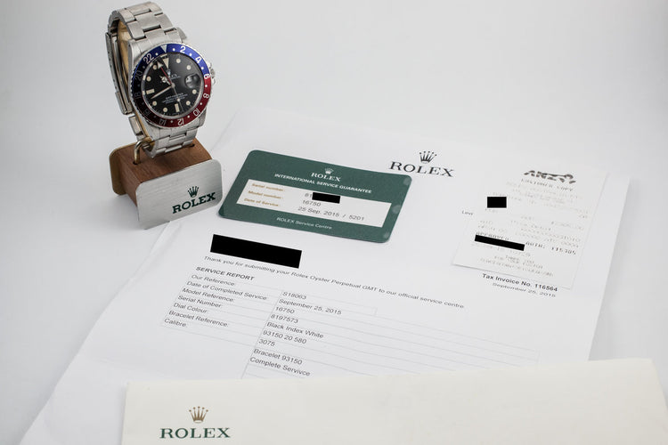 1983 Rolex GMT-Master 16750 Matte Dial with Rolex Service Papers