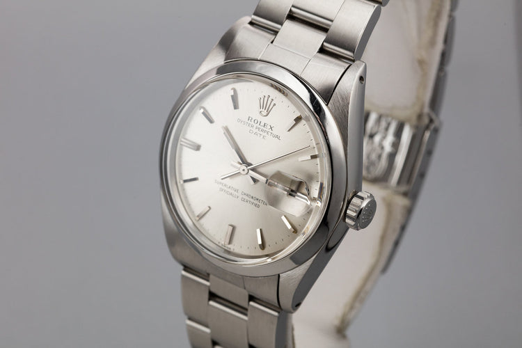 1964 Rolex Date 1500 Silver Dial with Service Papers
