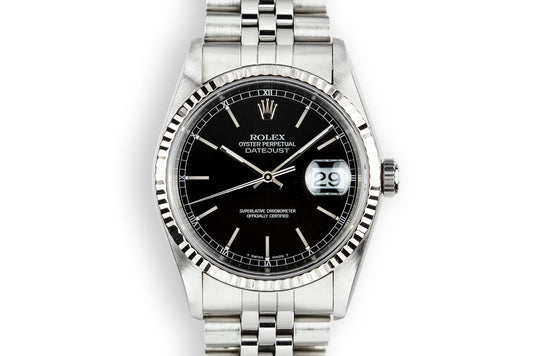 1996 Rolex DateJust 16234 Black Dial with Box and Papers