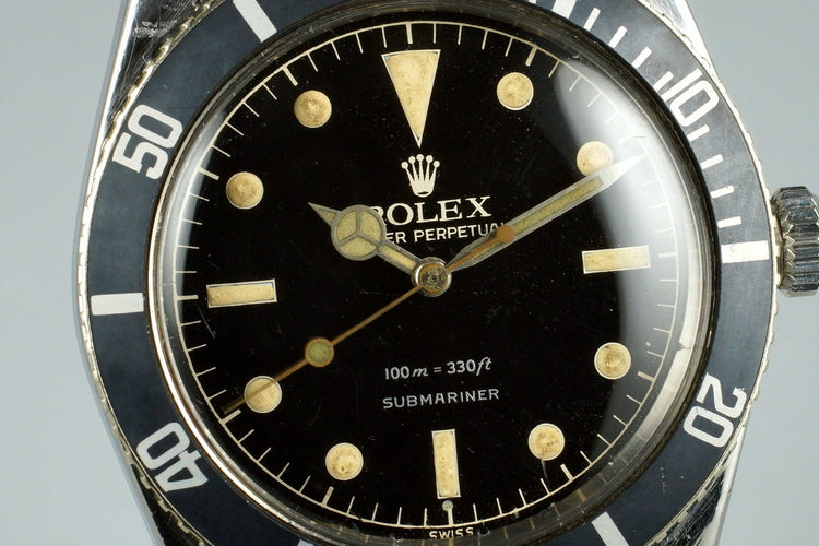 1958 Rolex Submariner 5508 Two Line Silver Exclamation Dial