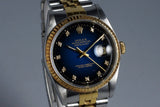 1988 Rolex Two Tone DateJust 16233 Factory Blue Vignette Diamond Dial