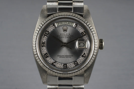 1983 Rolex WG Day-Date 18039 with Rare Factory Arabic Diamond Dial