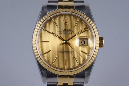 2000 Rolex Two Tone DateJust 16233 Tapestry Dial with Box and Papers