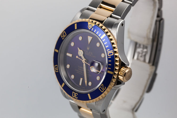 1995 Rolex Two Tone Submariner 16613 with Purple Dial