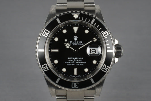 2001 Rolex Submariner 16610 with Box and Papers