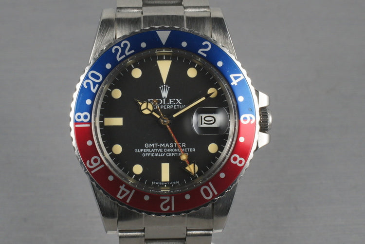 1983 Rolex GMT 16750 with Box and papers with creamy lume