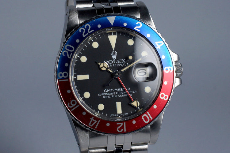 1981 Rolex GMT 16750 Matte Dial with Box and Papers