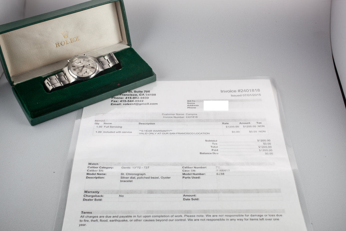 Invoice Rolex Datejust Service Cost Watch