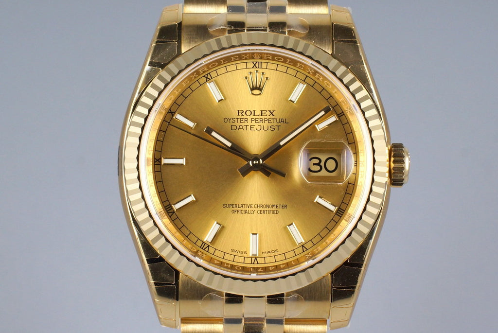 2015 Rolex YG DateJust 116238 with Box and Papers MINT