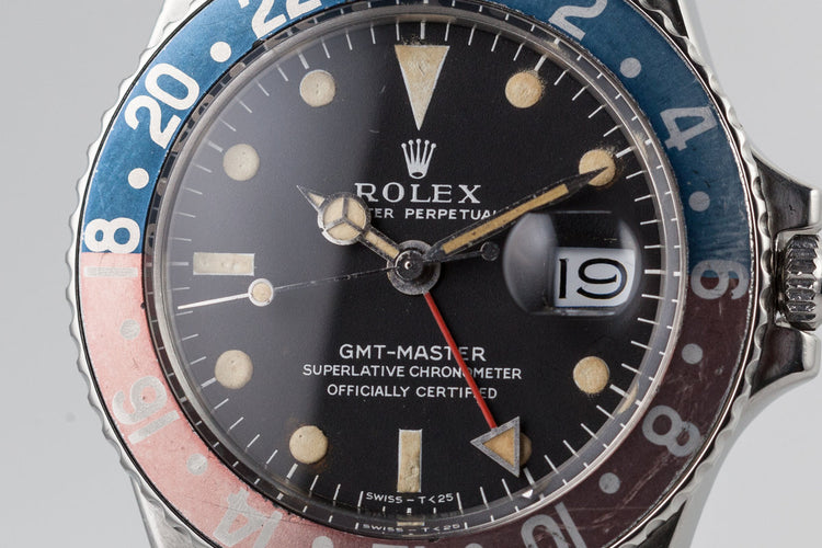 1971 Rolex GMT 1675 Mark I Dial with service papers