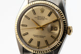 1972 Rolex Two Tone DateJust 1601 Gold Dial with Box and Papers