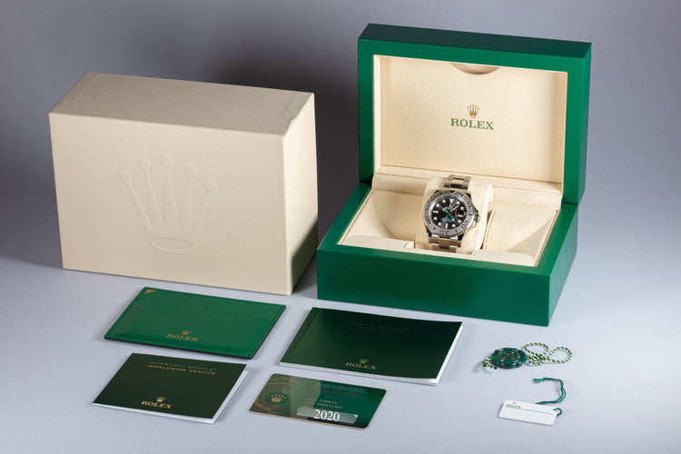 2020 Rolex Yacht-Master 126622 Oyster Steel & Platinum Rolesium Slate Dial Blue Hands Box & Card