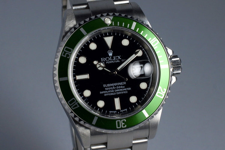 2004 Rolex Green Submariner 16610LV Mark I Dial and Insert