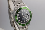 2003 Rolex Anniversary Green Submariner 16610LV with Box and Papers and Mark 1 Dial