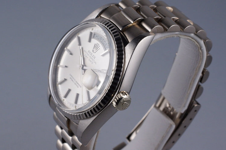1978 Rolex WG Day-Date 1803 Silver Dial