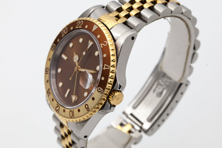 1991 Rolex Two Tone GMT II 16713 with Root Beer Dial