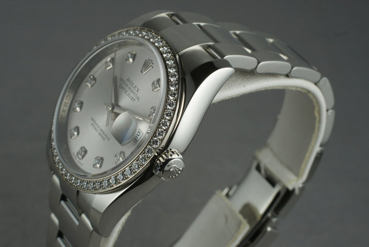 2010 Rolex DateJust 116244 Diamond Dial and Bezel with Box and Papers