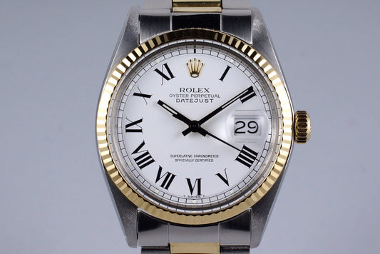 1971 Rolex Two Tone DateJust 1601 with White Roman Dial