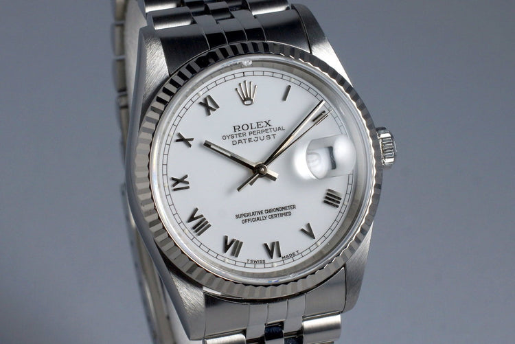 1995 Rolex DateJust 16234 White Roman Dial