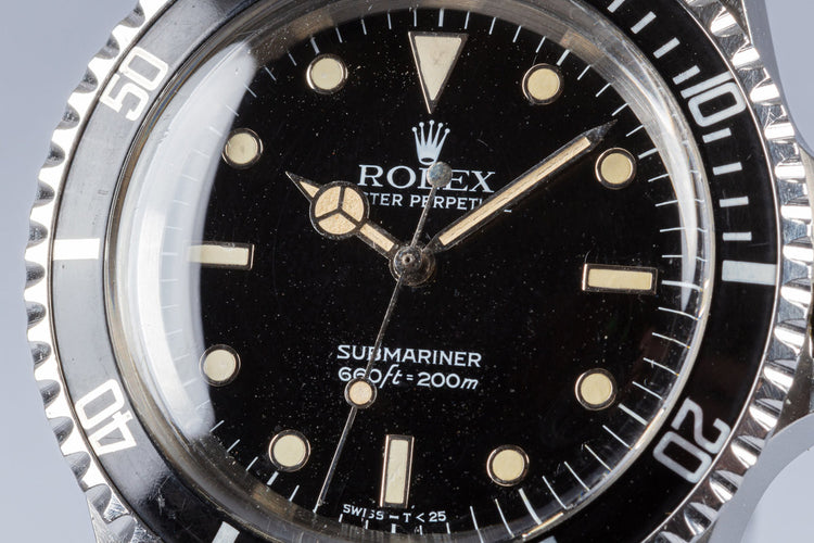 1984 Vintage Unpolished Rolex Submariner 5513 Glossy White Gold Surround Dial