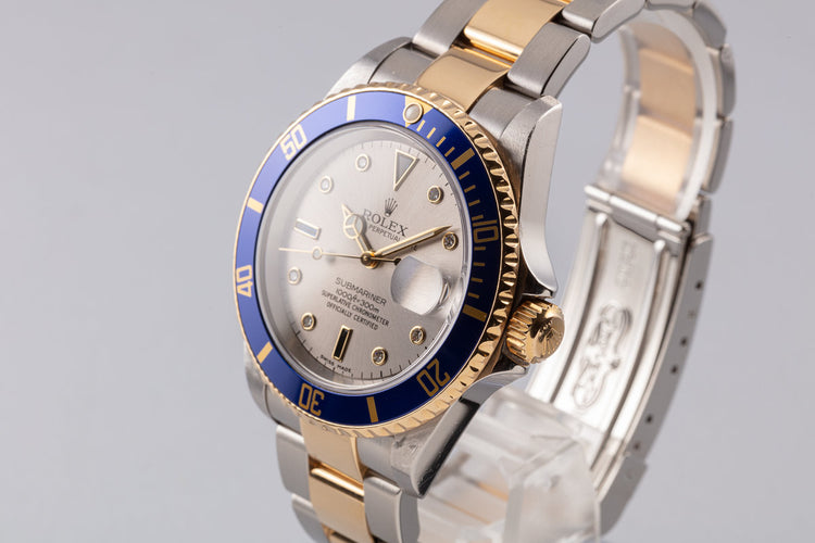 2006 Rolex Two-Tone Submariner 16613 T with Silver Serti Dial