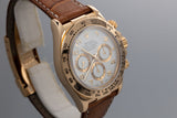 1995 Rolex 18K YG Zenith Daytona White Arabic Dial with Box and Service Papers