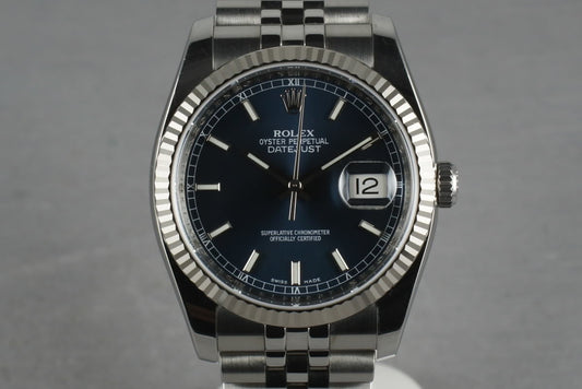 2006 Rolex Modern Datejust 116234 with Navy Blue Dial