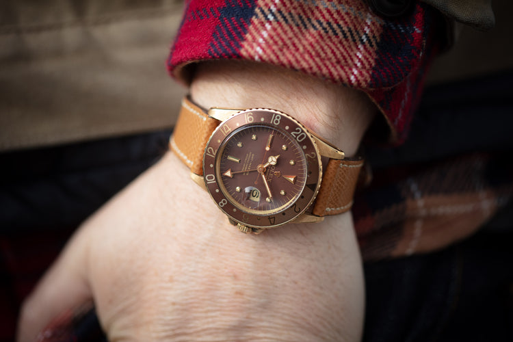 1977 Rolex 18k 1675 GMT Master Brown Nipple Dial