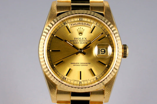 1995 Rolex YG Day-Date 18238 with Box and Papers