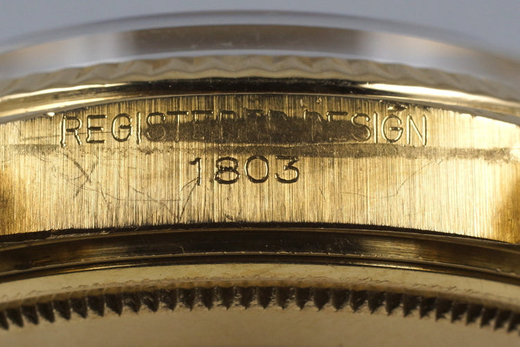 1970 Rolex YG Day-Date 1803 Champagne 'Wide Boy' Dial