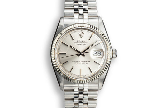 1978 Rolex DateJust 1601 Silver Sigma Dial with Service Papers