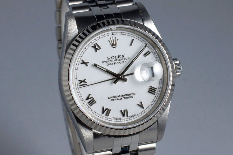 1995 Rolex DateJust 16234 White Roman Dial