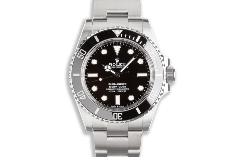 2021 Rolex No Date Ceramic Submariner 124060 41mm with Box & Card