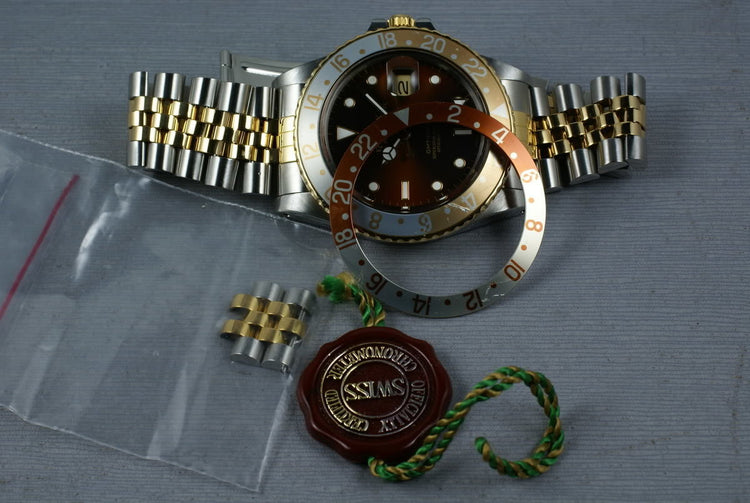 Rolex GMT Two Tone 16753 Root Beer