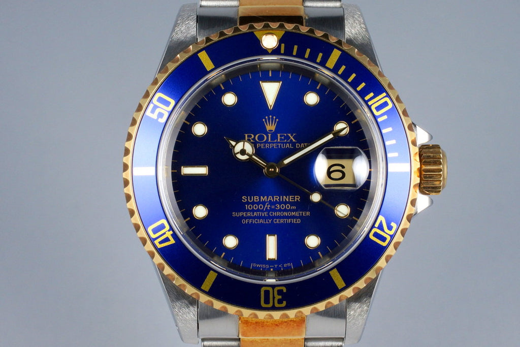 1997 Rolex Two Tone Blue Submariner 16613