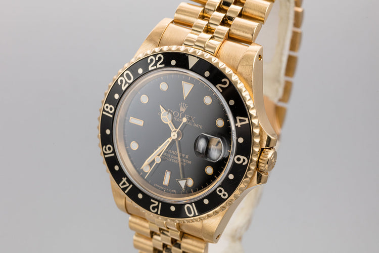 1990 18K YG Rolex GMT-Master II 16718 Black Dial