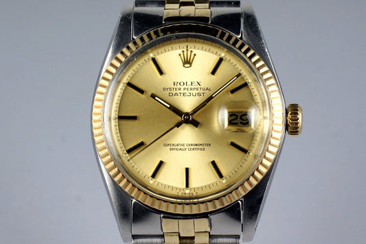 1978 Rolex Two Tone DateJust 1601 Champagne Dial with Box and Papers