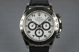 1999 Rolex WG Zenith Daytona 16519 White Arabic Dial with Box and Papers