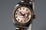 2009 Rolex Ladies Two Tone DateJust 179171 Factory Diamond Rose Dial with Papers