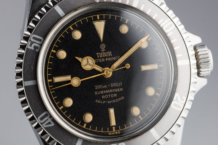 1961 Tudor Submariner 7928 Pointed Crown Guard Case with Gilt Chapter Ring Exclamation Point Dial