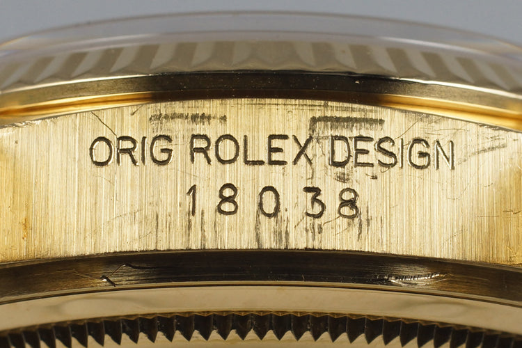 1985 Rolex YG Day Date 18038