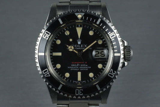 1970 Rolex Red Submariner 1680 Mark IV Dial with Box and Papers