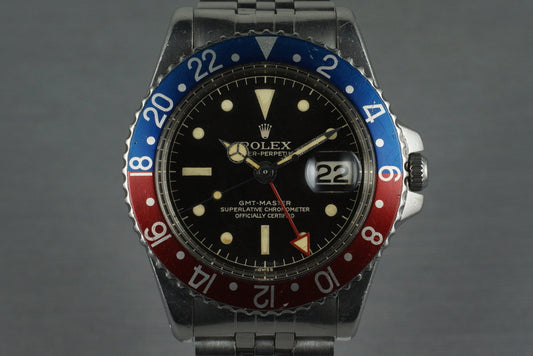 1963 Rolex GMT 1675 PCG Gilt Chapter Ring Dial