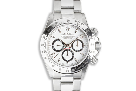 1993 Rolex Zenith Daytona 16520 White Service Dial with Service Papers & Box