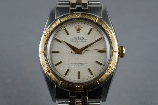 1954 Rolex Turn-O-Graph 18K/SS 6202 with White Waffle Dial