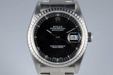 2002 Rolex DateJust 16220 Black Dial with Box and Papers