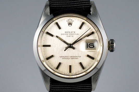 1972 Rolex Date 1500 Brushed Silver Sigma Dial