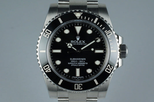 2014 Rolex Submariner 114060 with Box and Papers