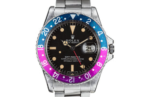 1968 Rolex GMT-Master 1675 with MK I Dial and Fuchsia Bezel Insert