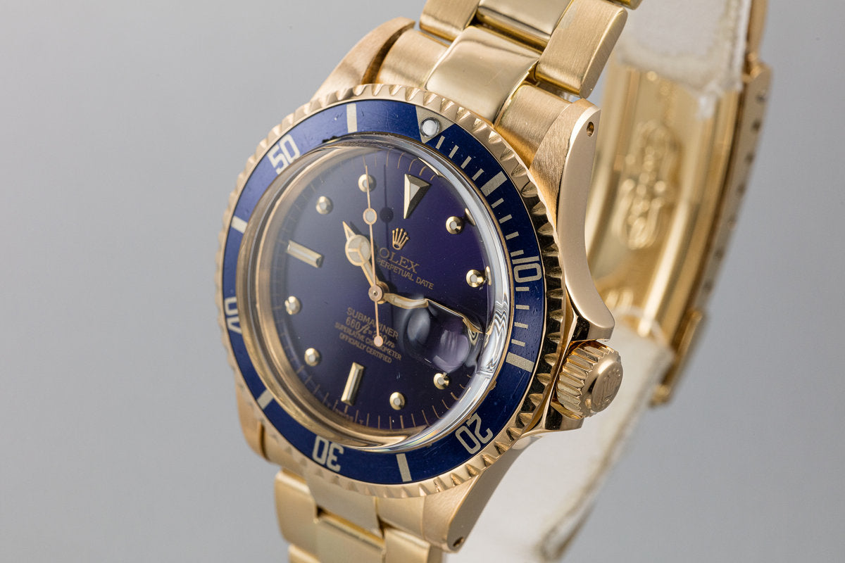 HQ Milton - 1972 Rolex 18K YG Submariner 1680 Blue Nipple Dial